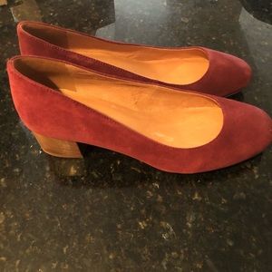 Madewell Suede Pumps in Dark Merlot NIB